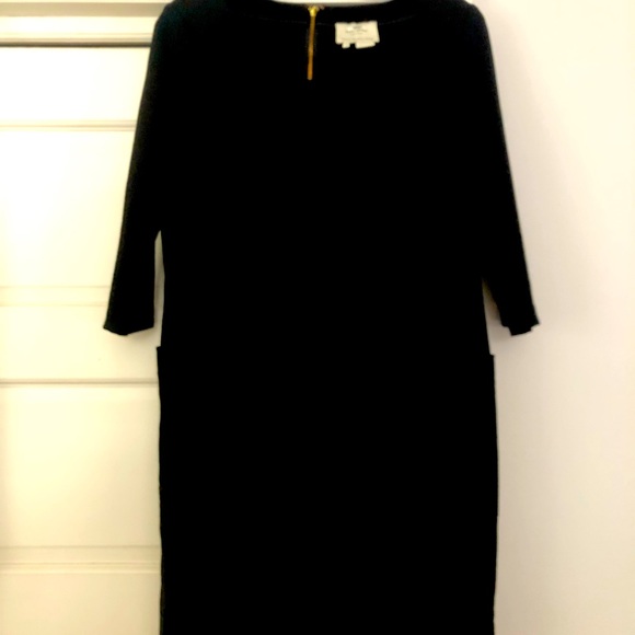 kate spade Dresses & Skirts - Kate Spade shift dress 3/4 sleeve black w/gold zipper detail on back